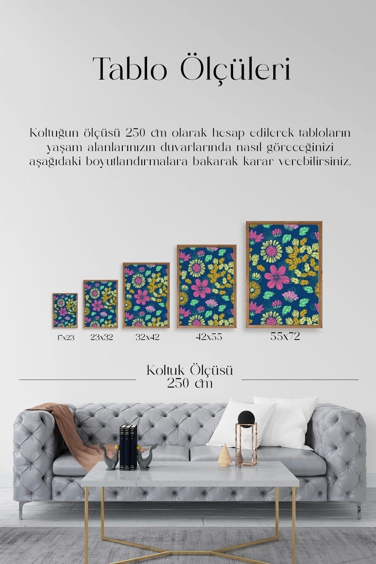 Çiçekler Ahşap Çerçeveli Tablo 17 x 23