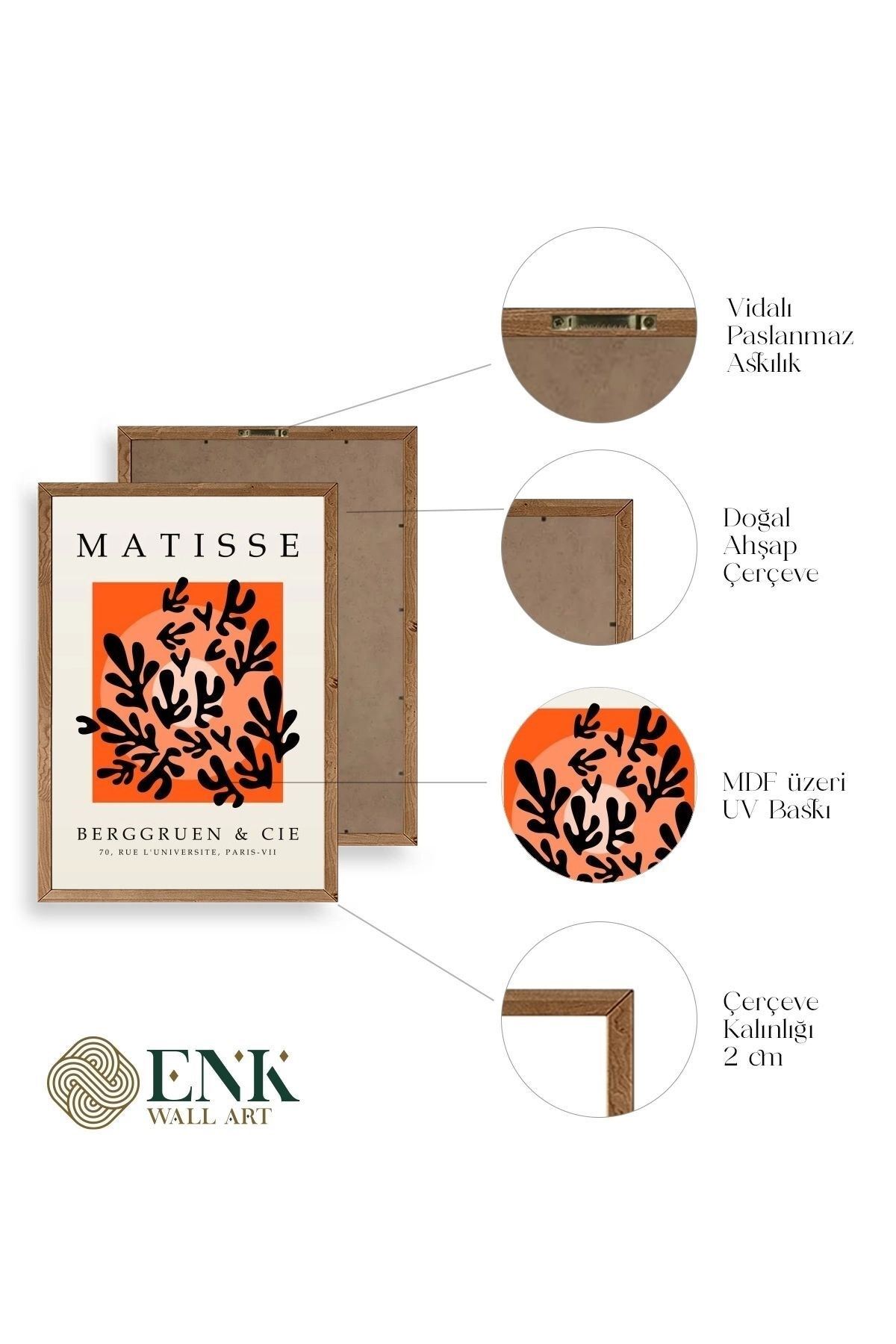 Yapraklar Ahşap Çerçeveli Tablo 17 x 23