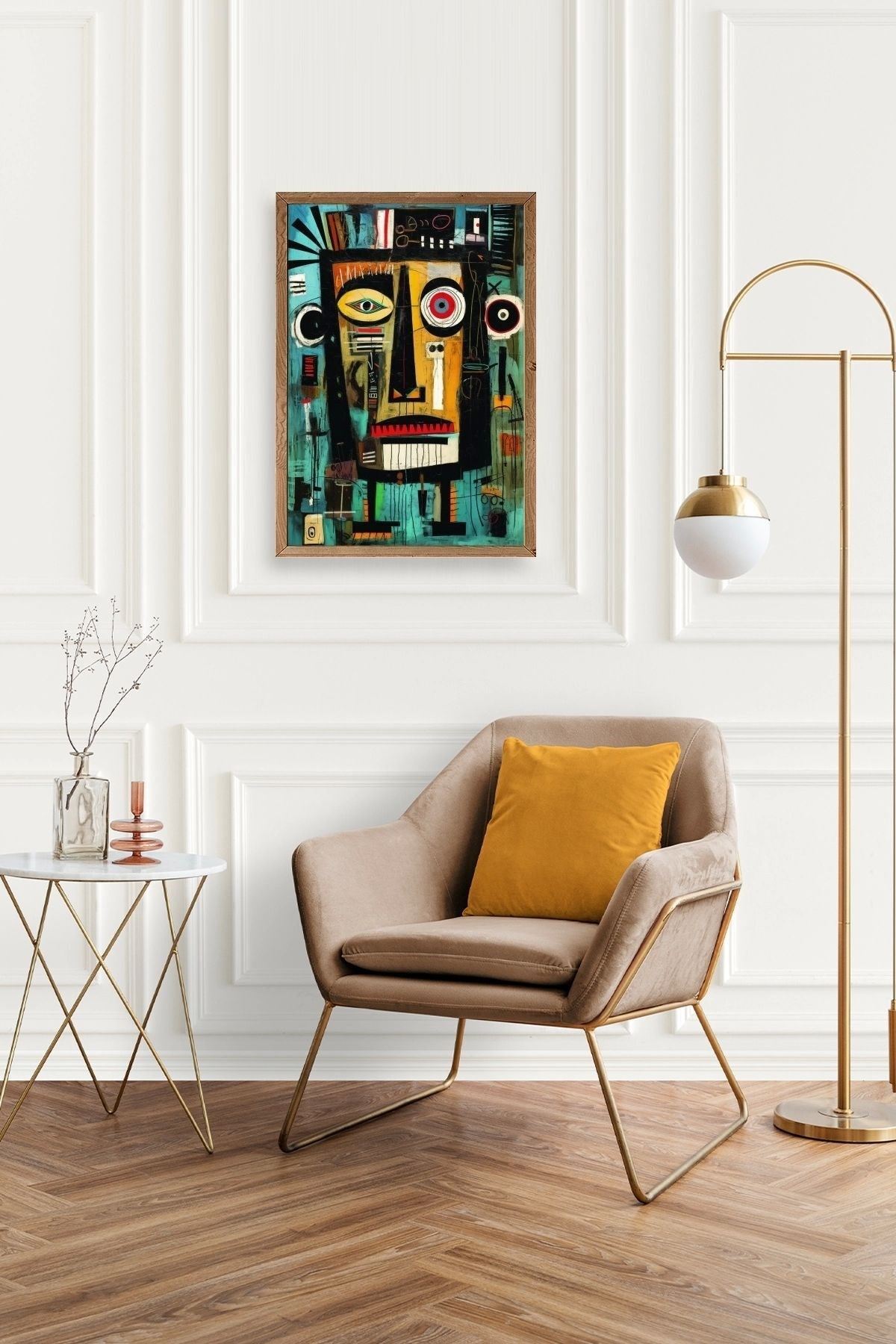 Soyut Ahşap Çerçeveli Tablo 30 x 42