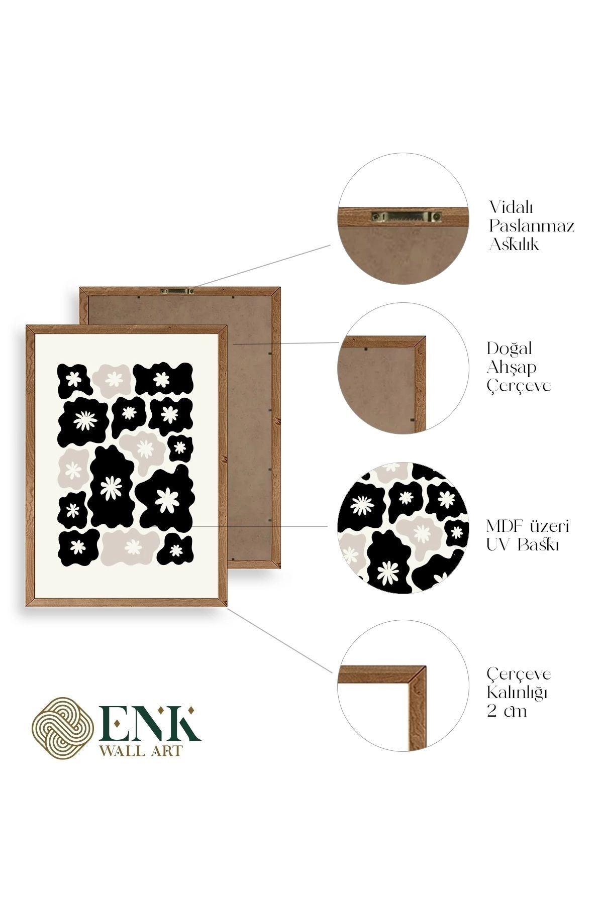 Çiçek Ahşap Çerçeveli Tablo 50 x 70