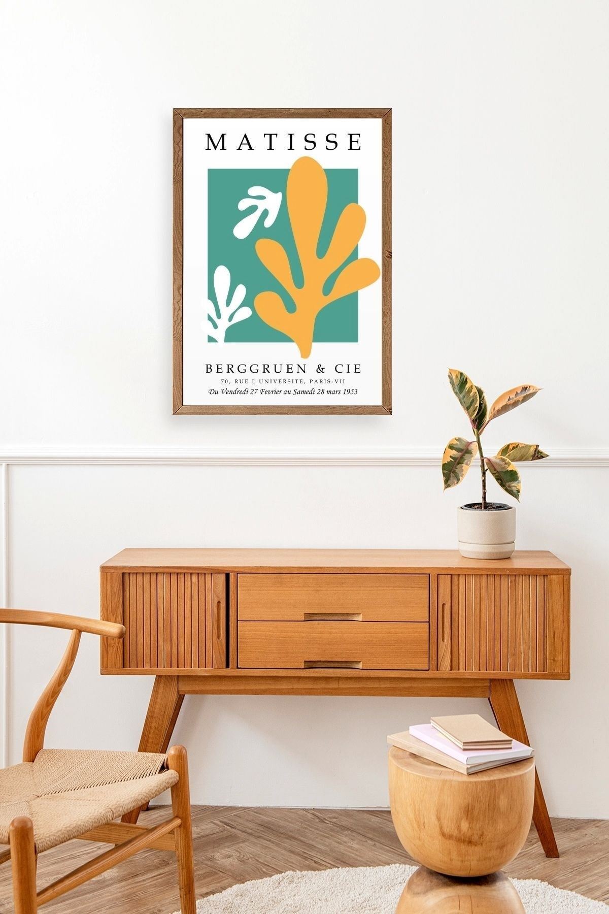 Soyut Ahşap Çerçeveli Tablo 50 x 70