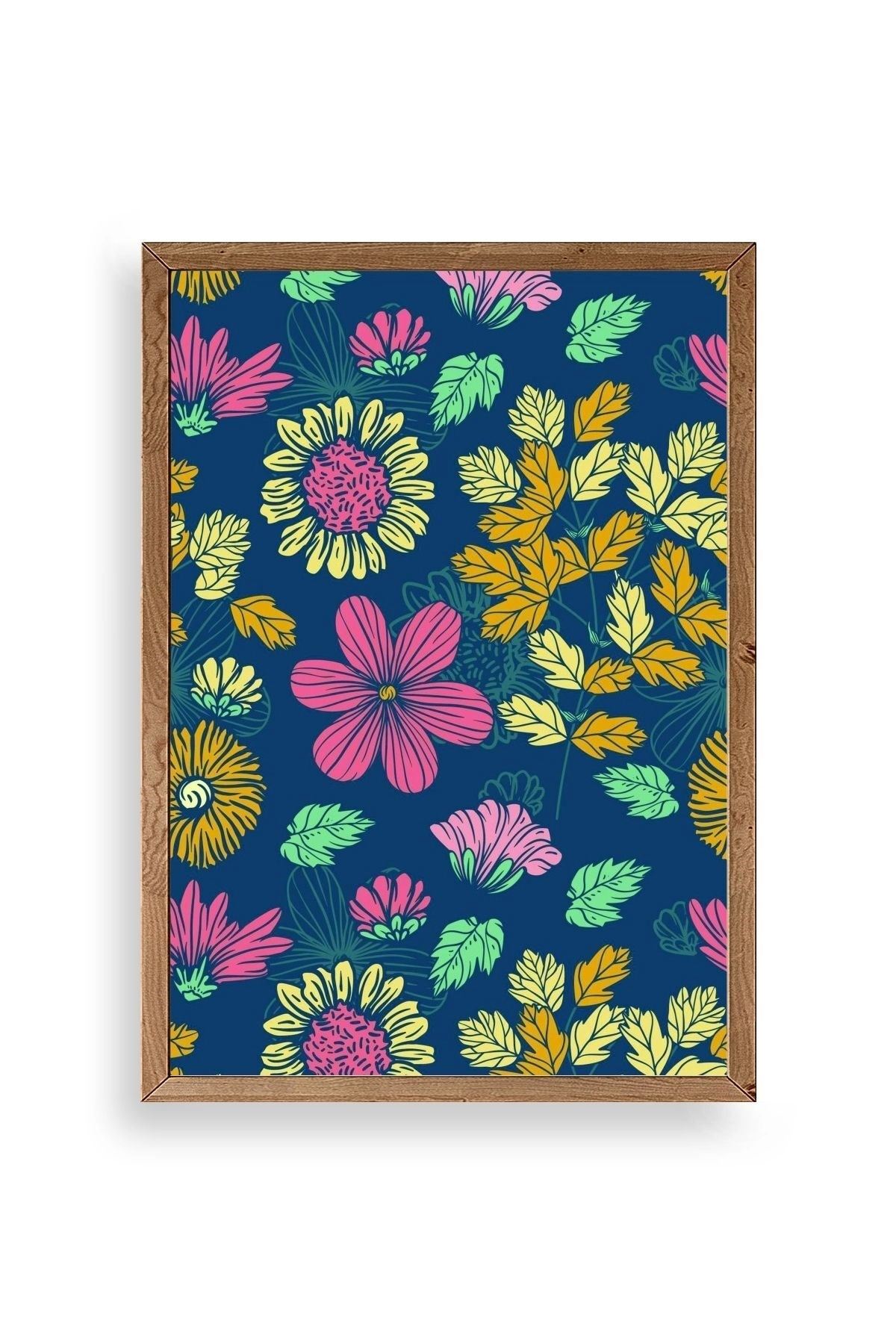 Çiçekler Ahşap Çerçeveli Tablo 17 x 23