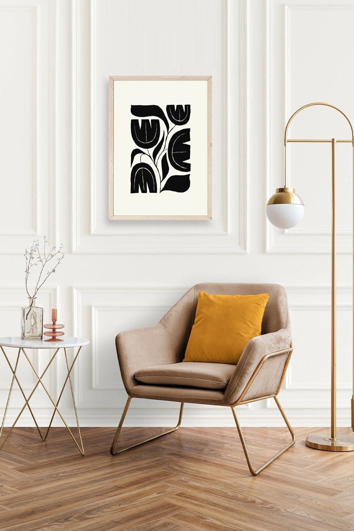 Çiçek Ahşap Çerçeveli Tablo 30 x 42