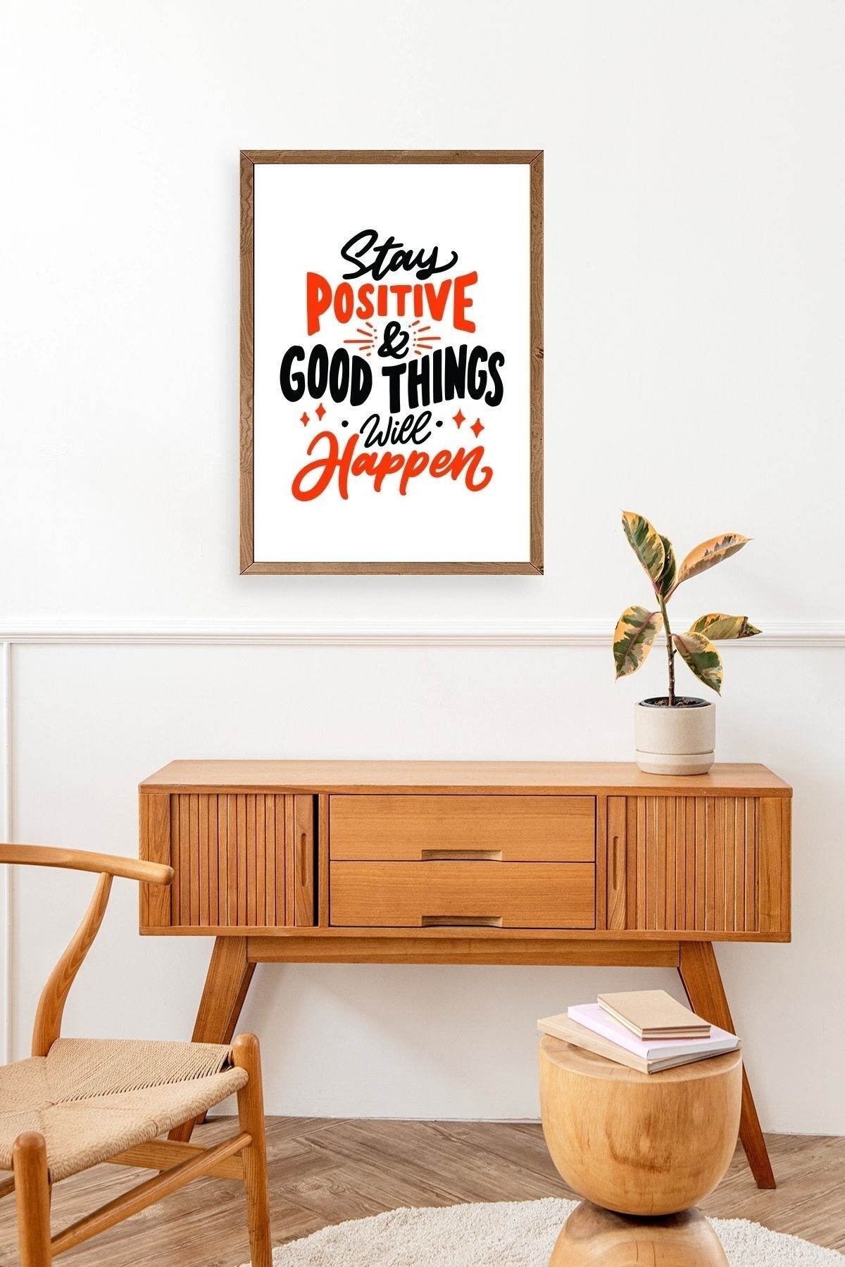 Motto Ahşap Çerçeveli Tablo 23 x 30