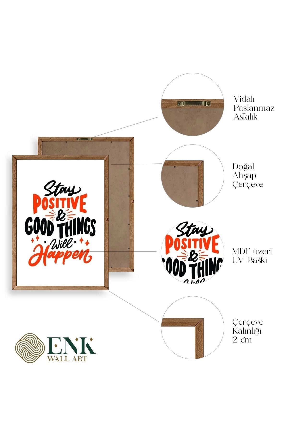 Motto Ahşap Çerçeveli Tablo 23 x 30