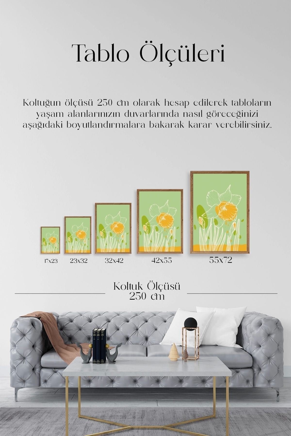 Çiçek Ahşap Çerçeveli Tablo 50 x 70