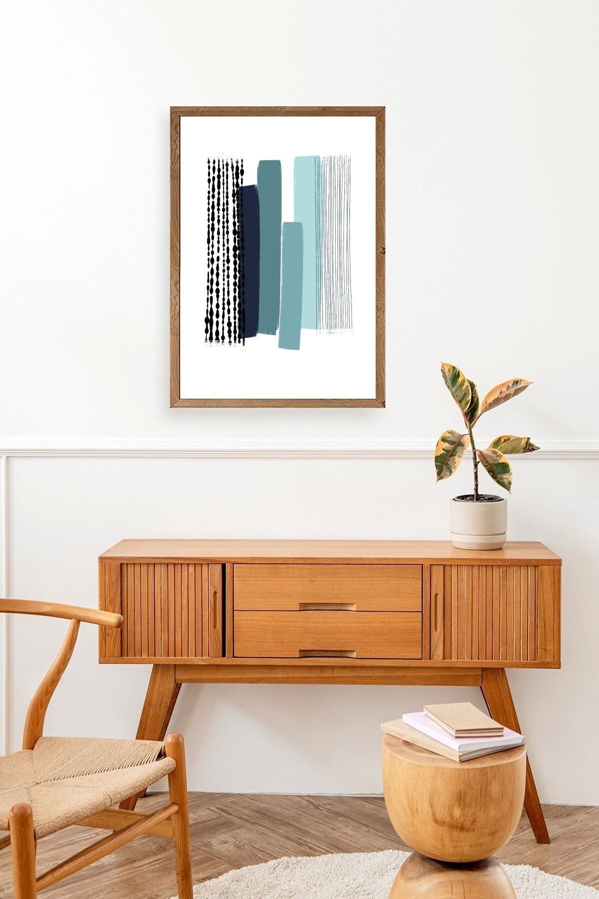 Modern Ahşap Çerçeveli Tablo 17 x 23