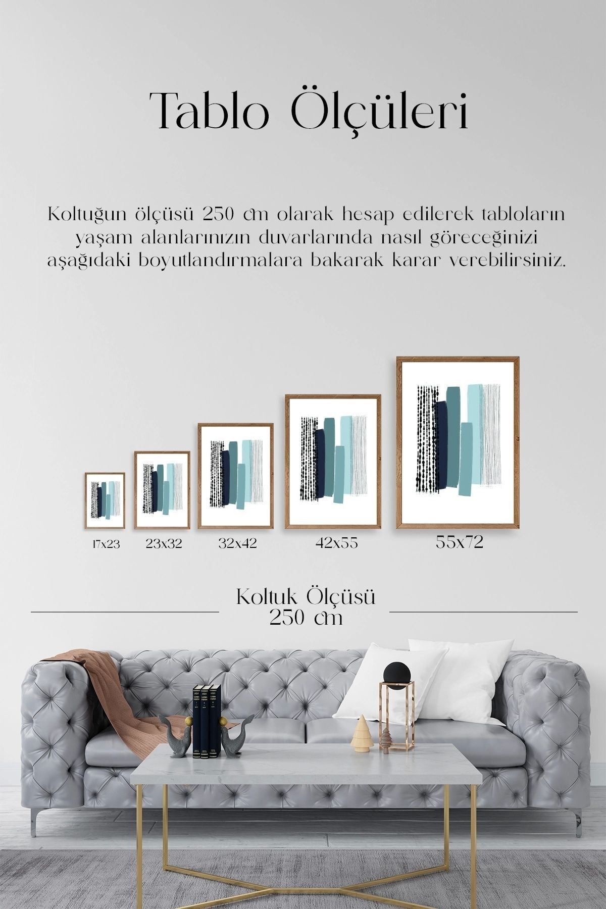 Modern Ahşap Çerçeveli Tablo 17 x 23