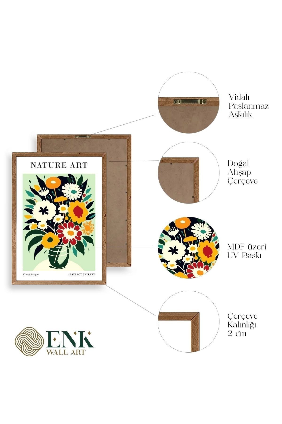 Çiçek Ahşap Çerçeveli Tablo 30 x 42