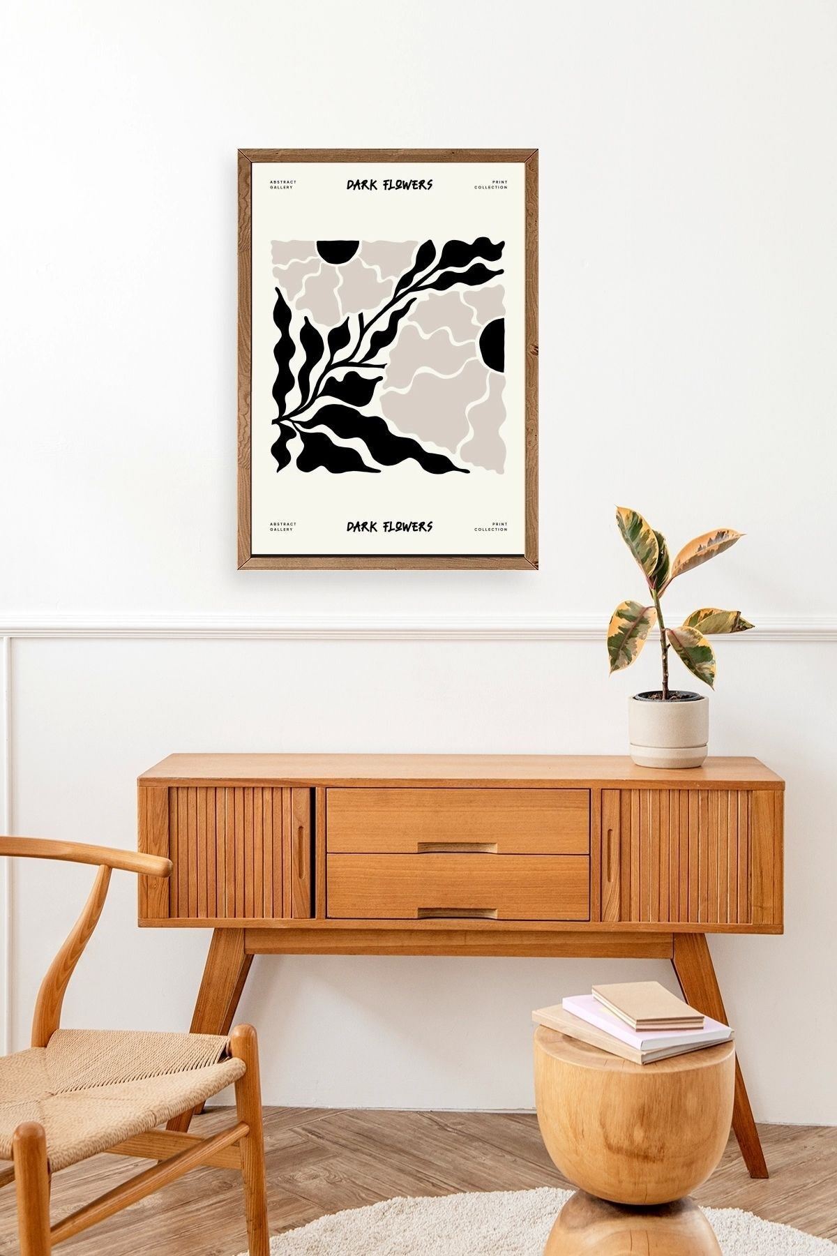 Çiçek Ahşap Çerçeveli Tablo 17 x 23