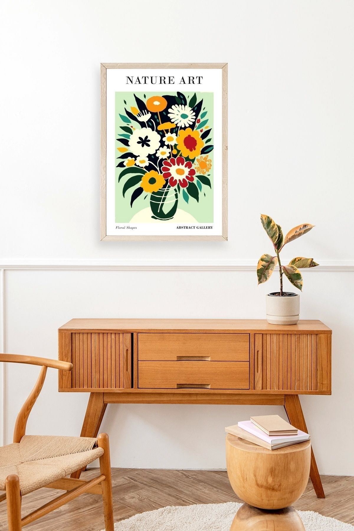 Çiçek Ahşap Çerçeveli Tablo 17 x 23