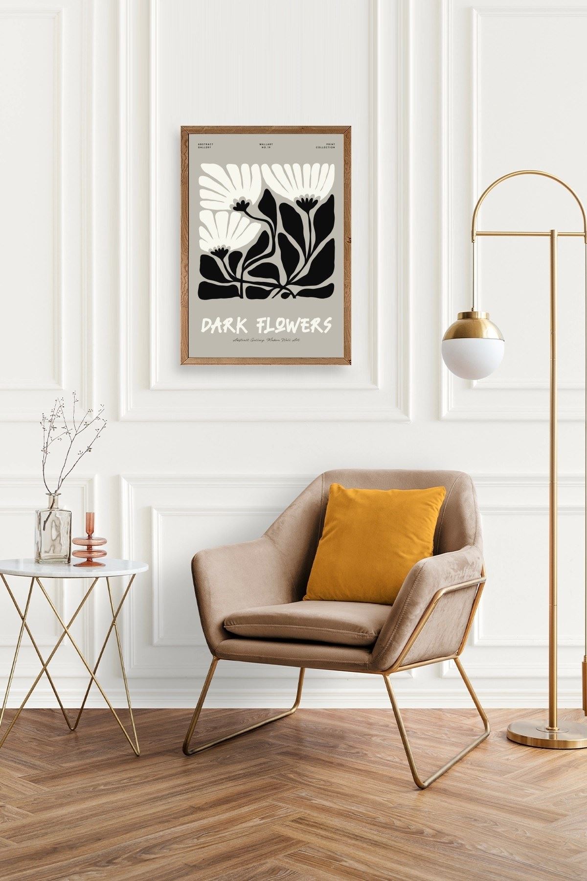 Çiçek Ahşap Çerçeveli Tablo 17 x 23