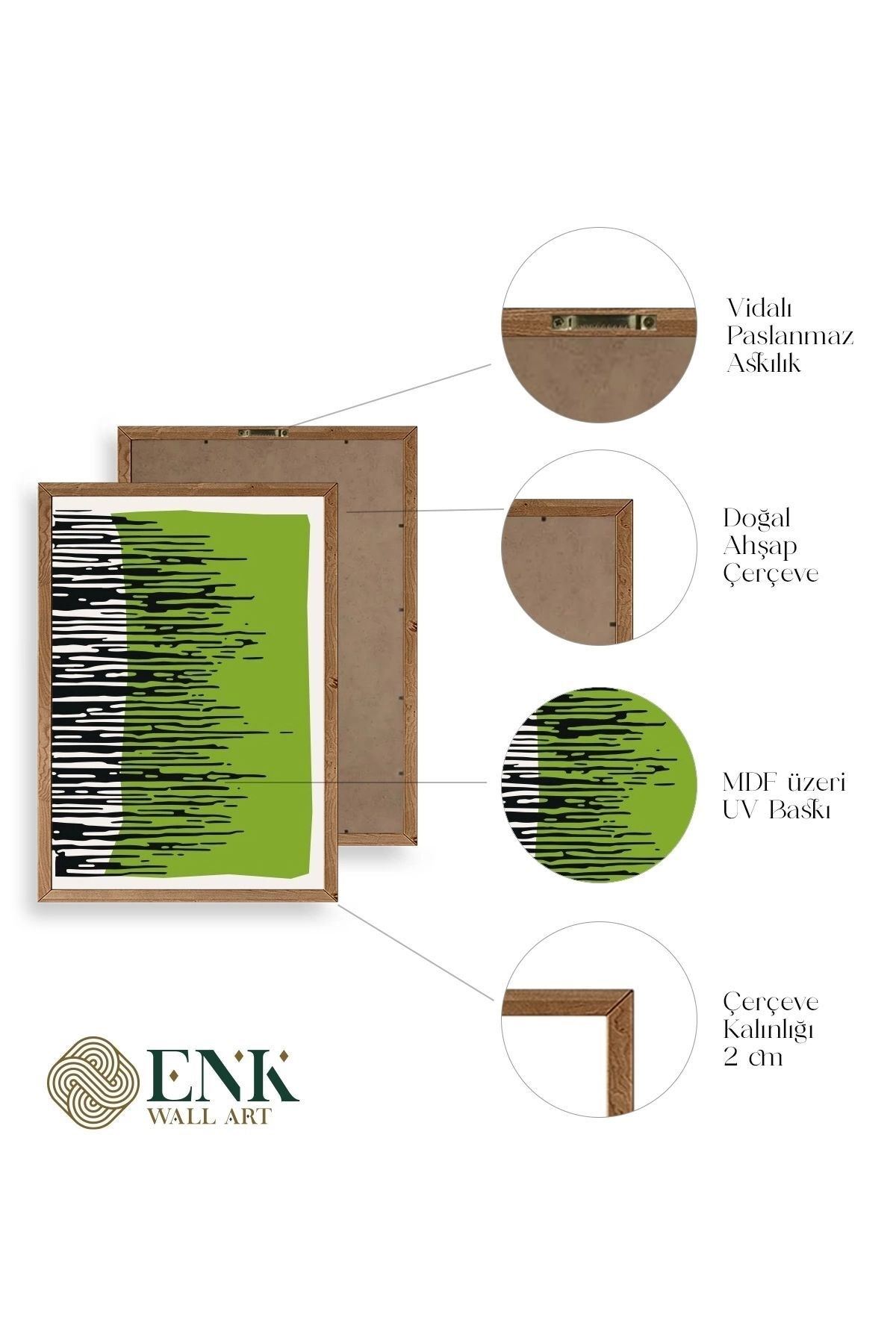 Modern Ahşap Çerçeveli Tablo 30 x 42