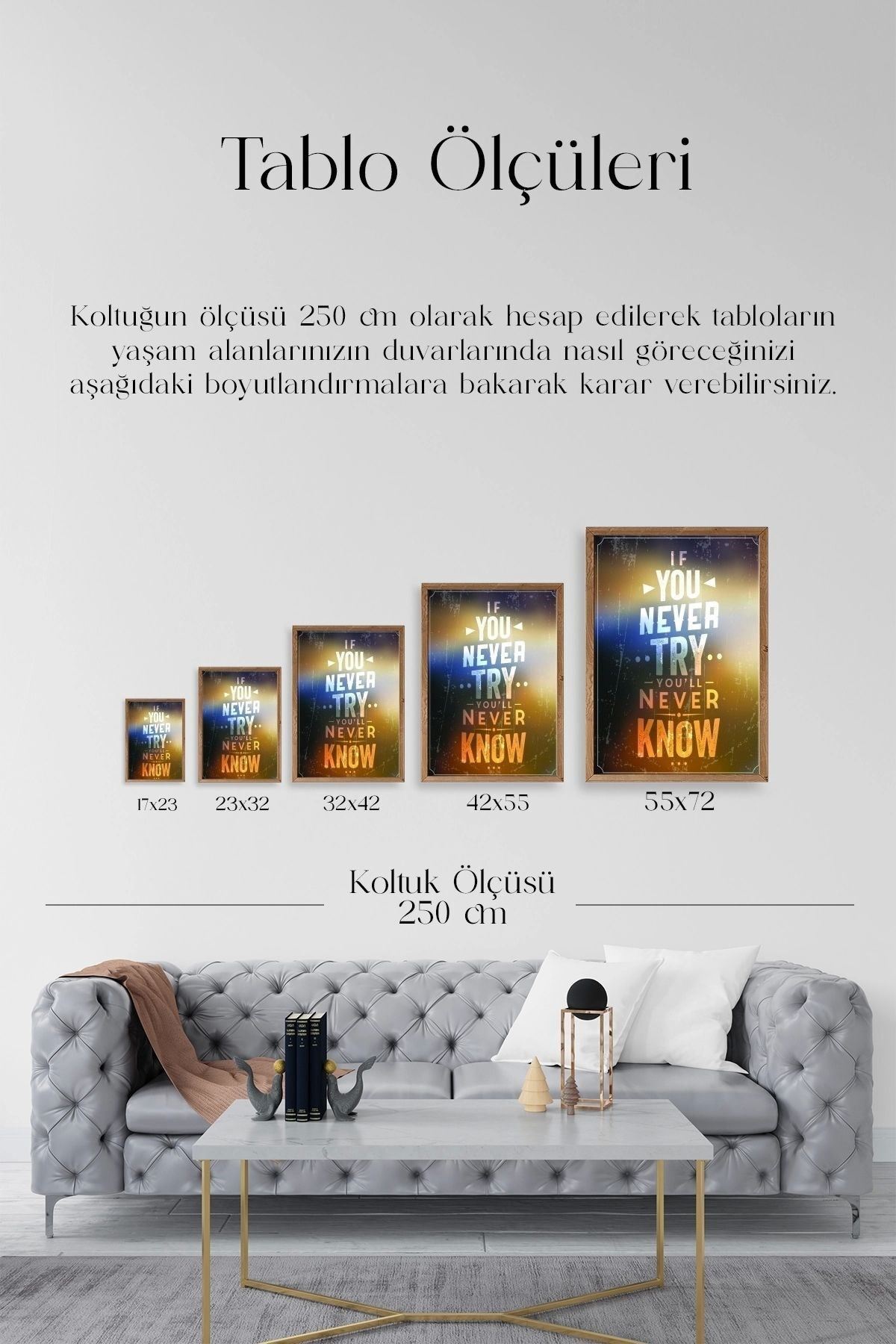 Motto Ahşap Çerçeveli Tablo 50 x 70