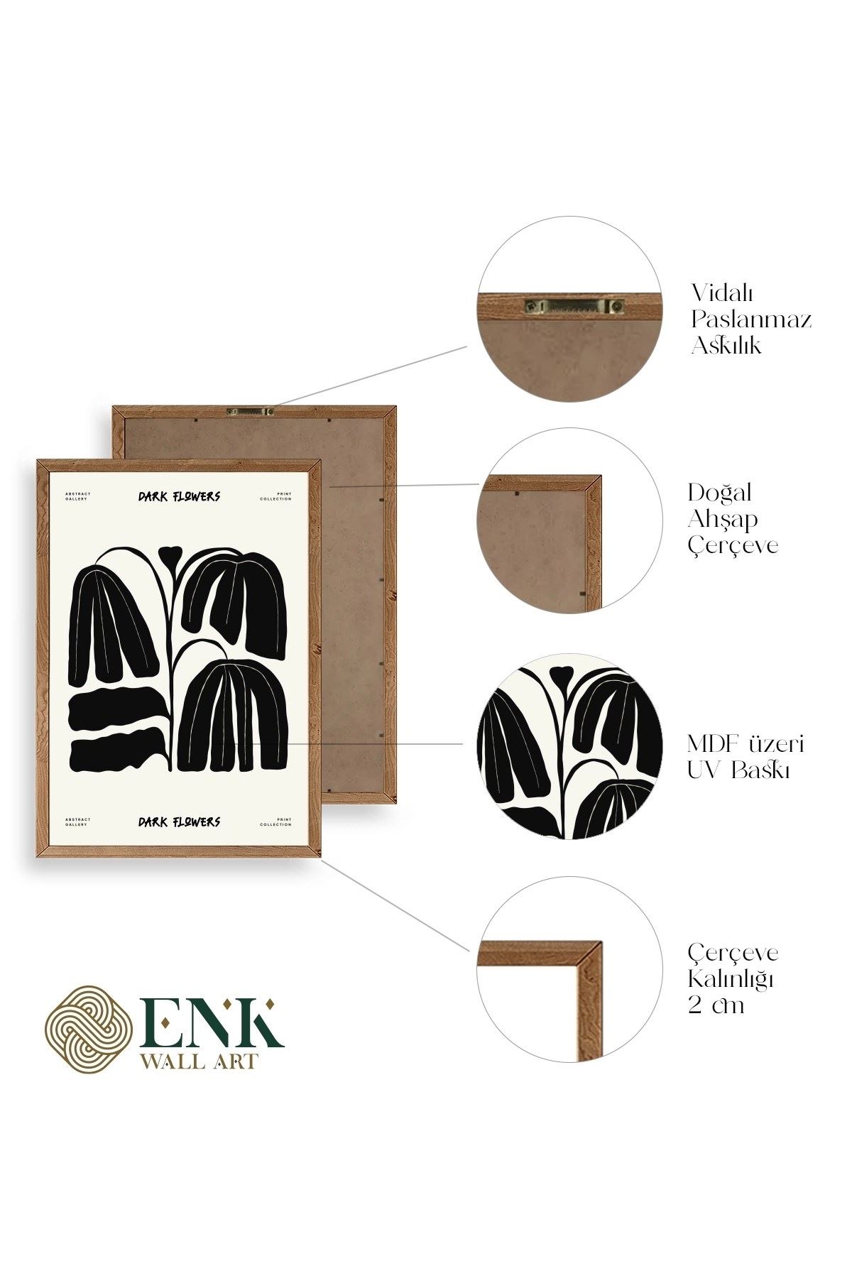 Çiçek Ahşap Çerçeveli Tablo 23 x 30