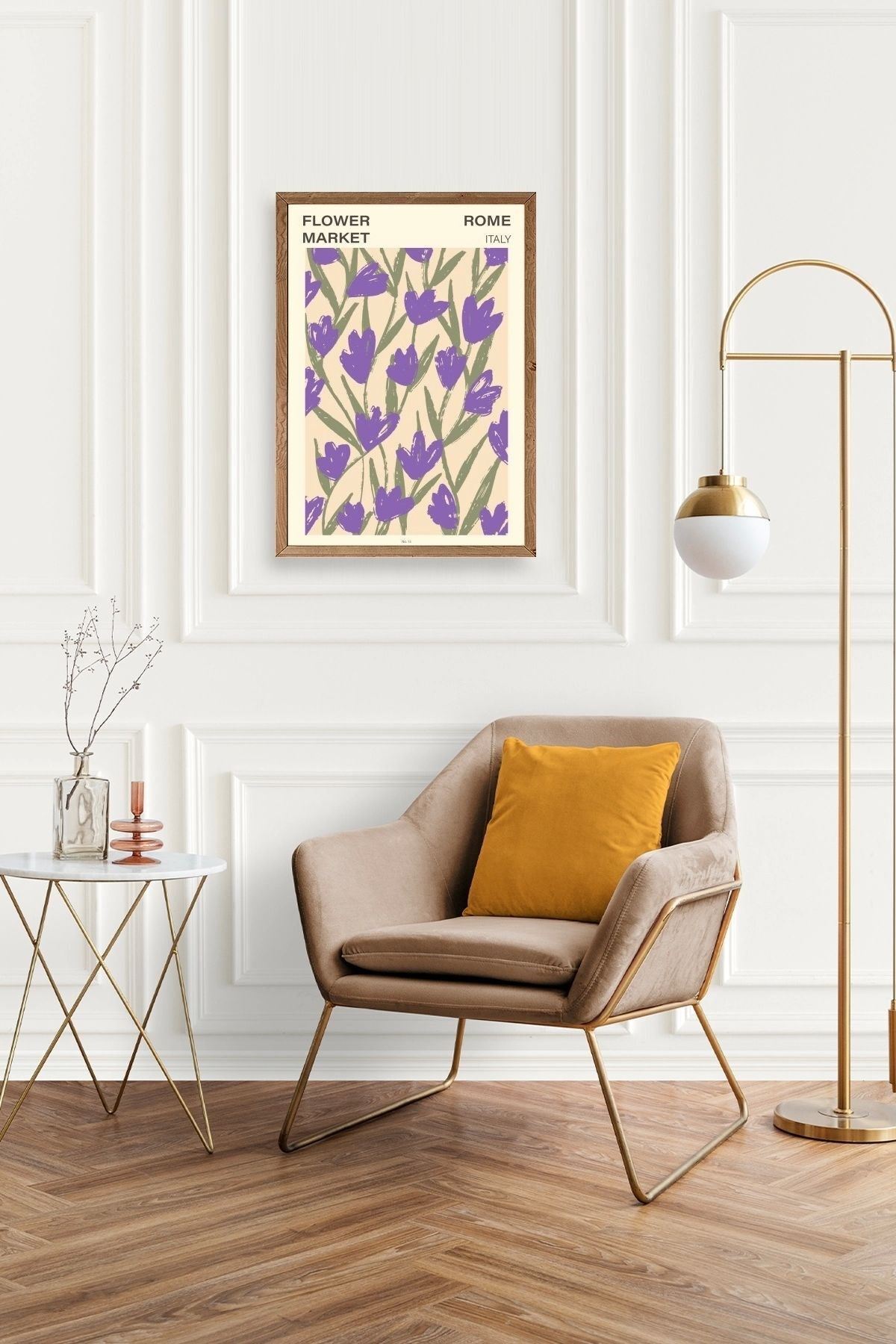 Çiçek Ahşap Çerçeveli Tablo 23 x 30