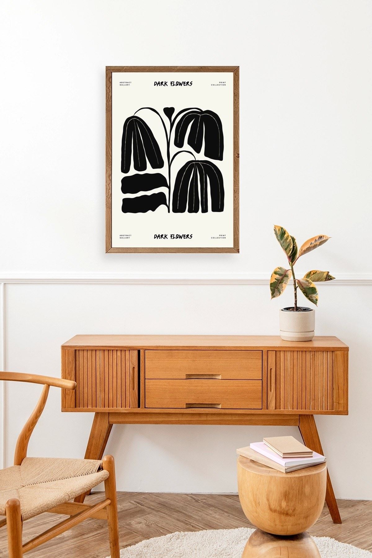 Çiçek Ahşap Çerçeveli Tablo 17 x 23