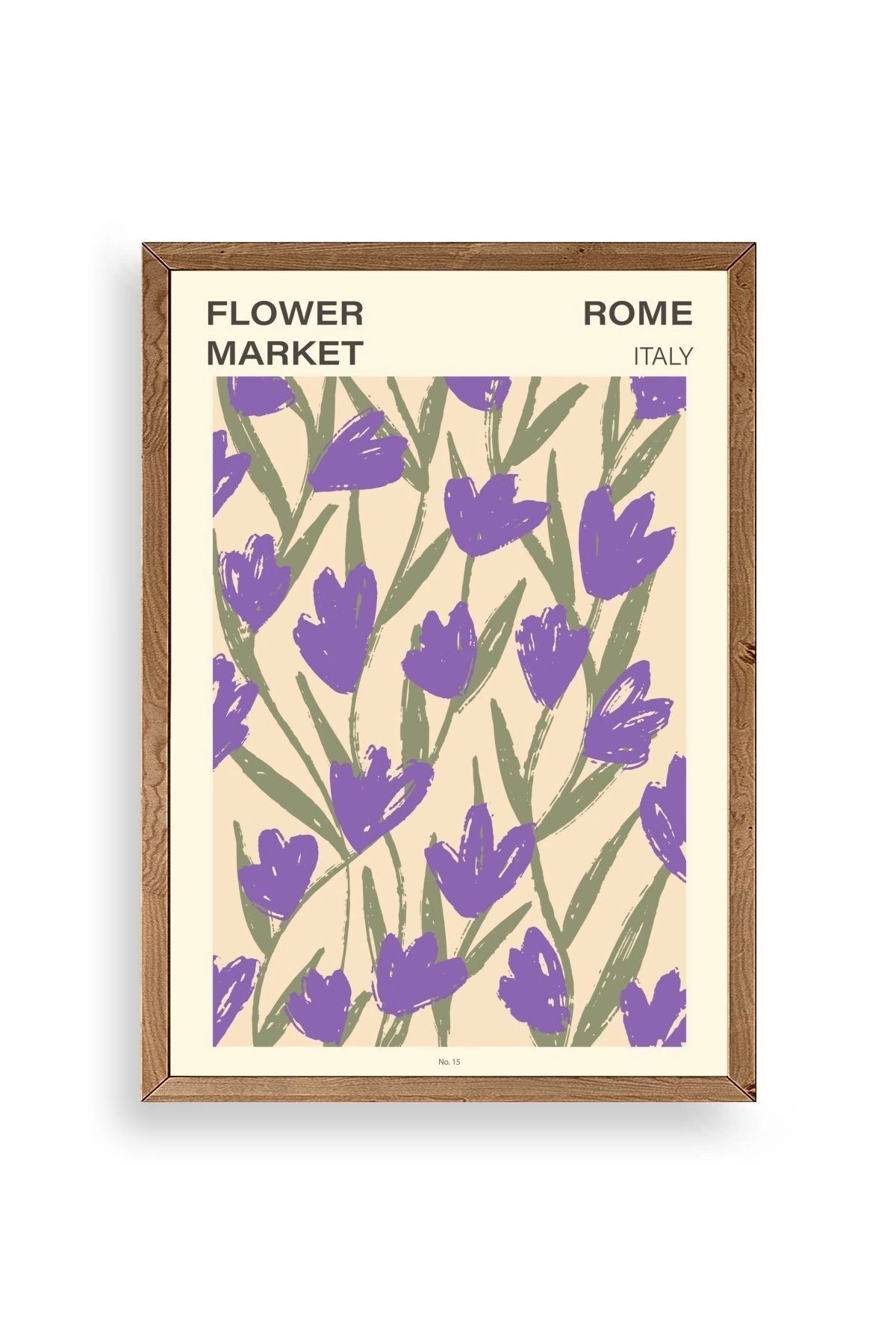 Çiçek Ahşap Çerçeveli Tablo 50 x 70