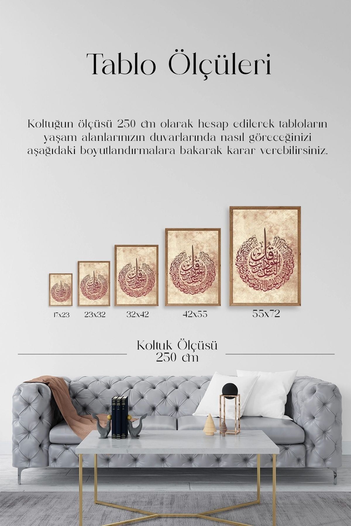 Hat Yazısı Ahşap Çerçeveli Tablo 50 x 70