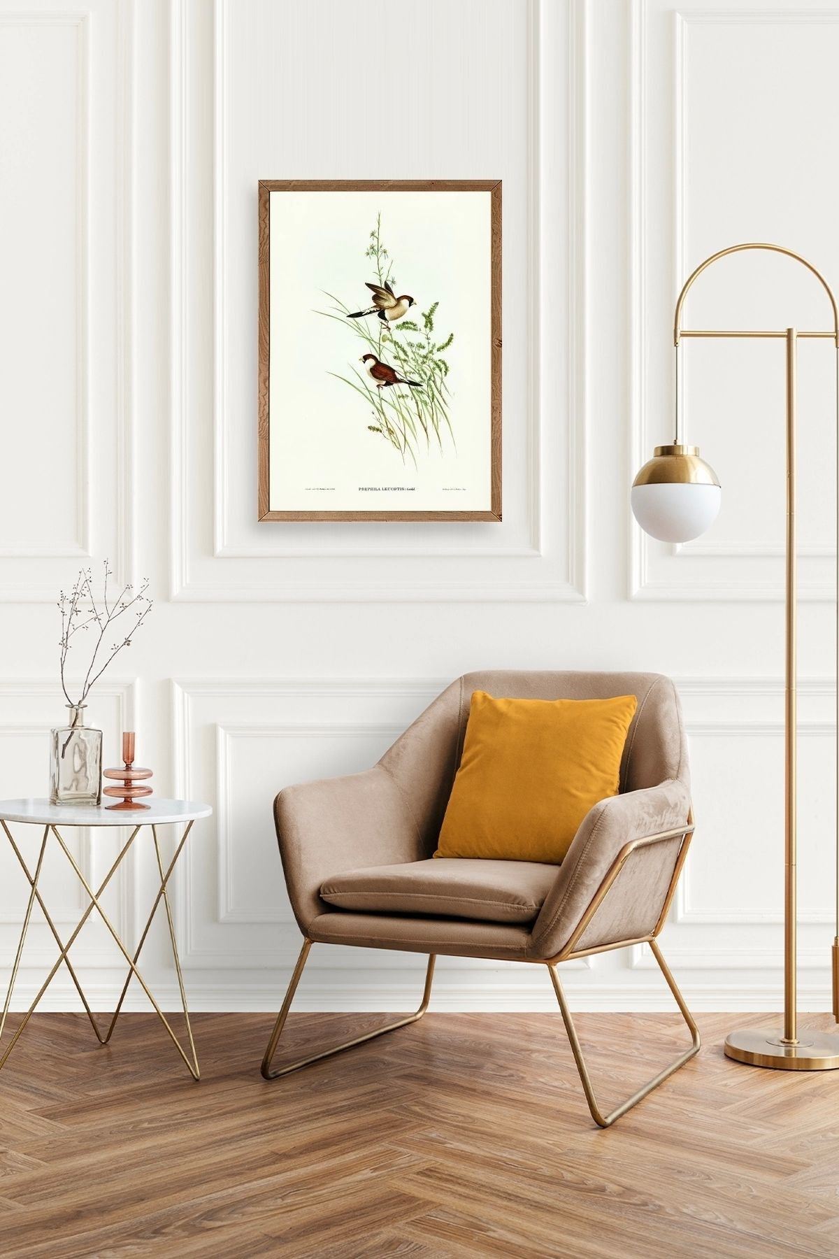 Kuşlar Ahşap Çerçeveli Tablo 30 x 42