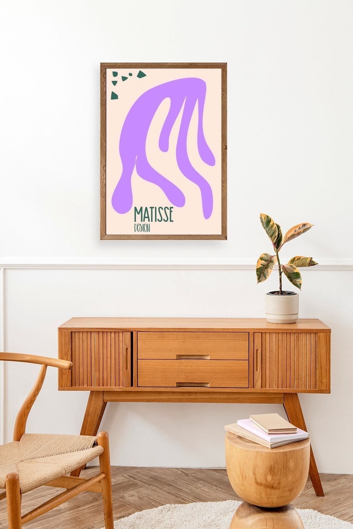 Soyut Ahşap Çerçeveli Tablo 30 x 42