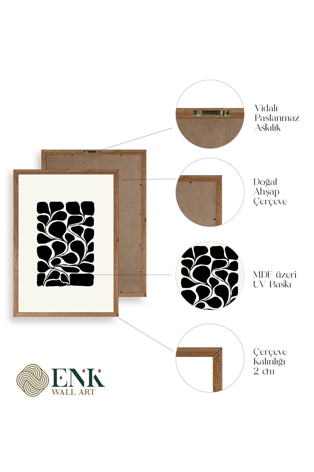 Desen Ahşap Çerçeveli Tablo 30 x 42