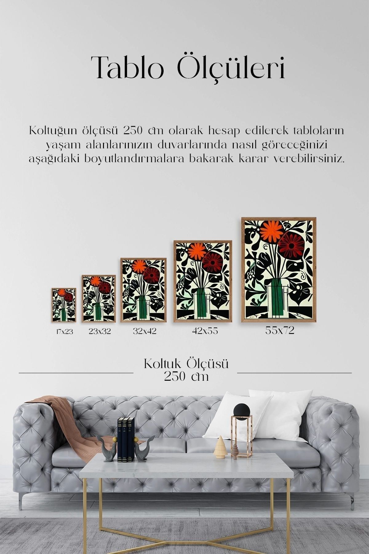 Çiçek Ahşap Çerçeveli Tablo 30 x 42