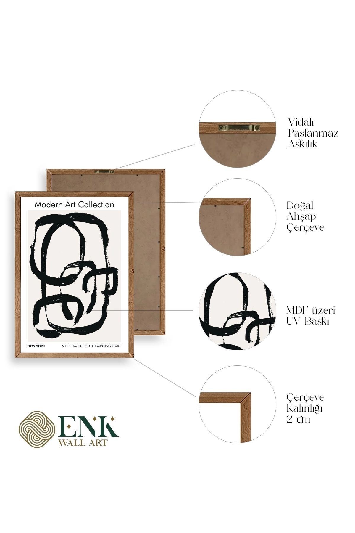 Modern Ahşap Çerçeveli Tablo 50 x 70