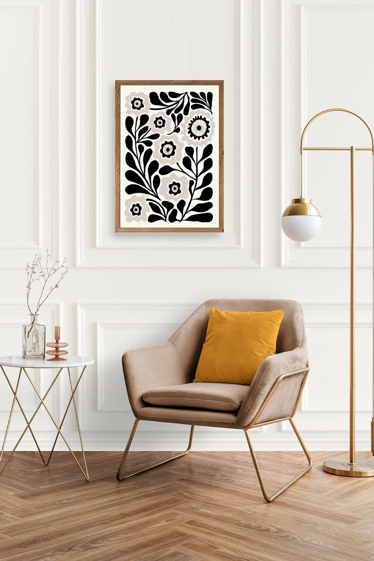 Çiçek Ahşap Çerçeveli Tablo 30 x 42