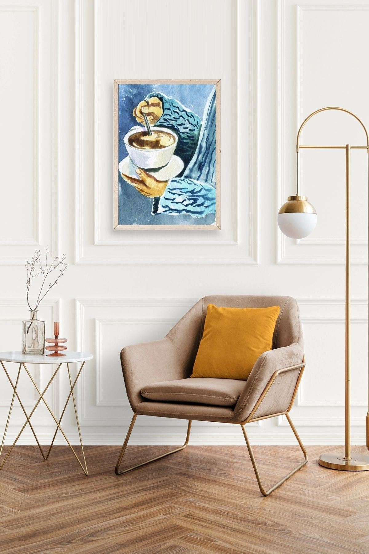 Kahve Ahşap Çerçeveli Tablo 50 x 70