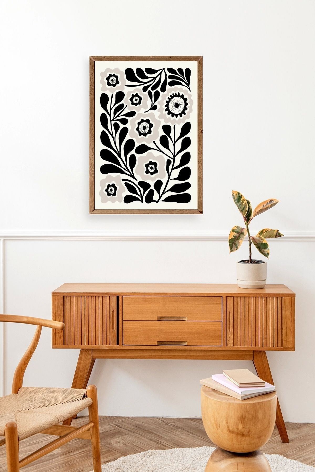 Çiçek Ahşap Çerçeveli Tablo 23 x 30