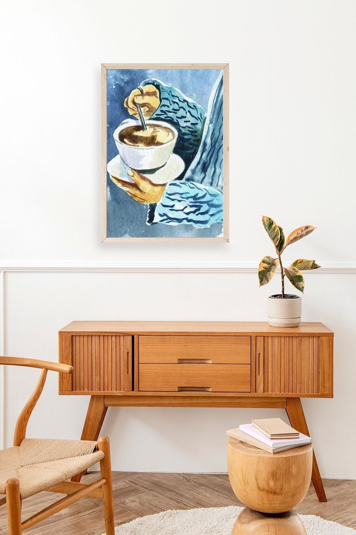 Kahve Ahşap Çerçeveli Tablo 23 x 30