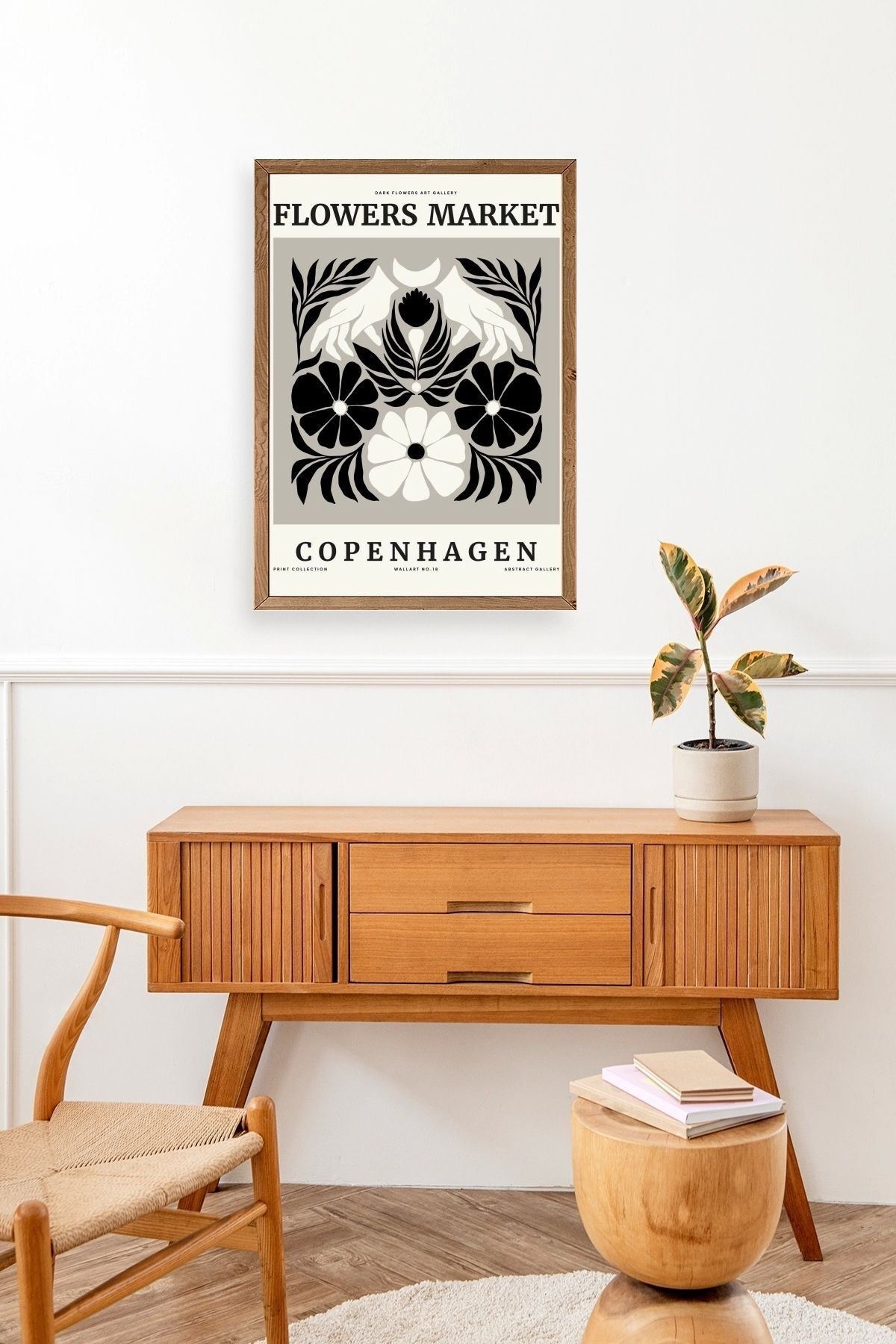 Çiçek Ahşap Çerçeveli Tablo 30 x 42