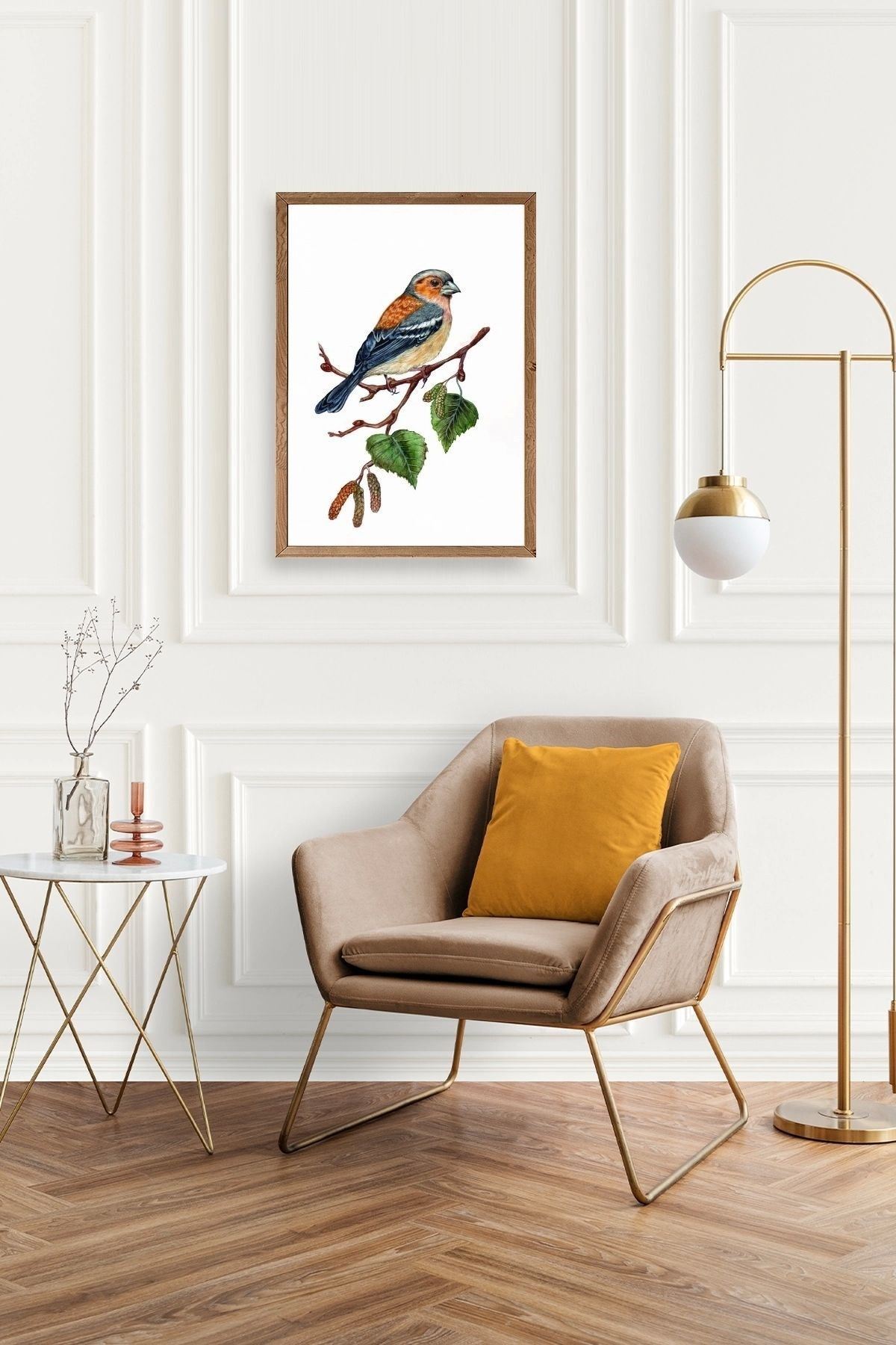 Kuş Ahşap Çerçeveli Tablo 30 x 42