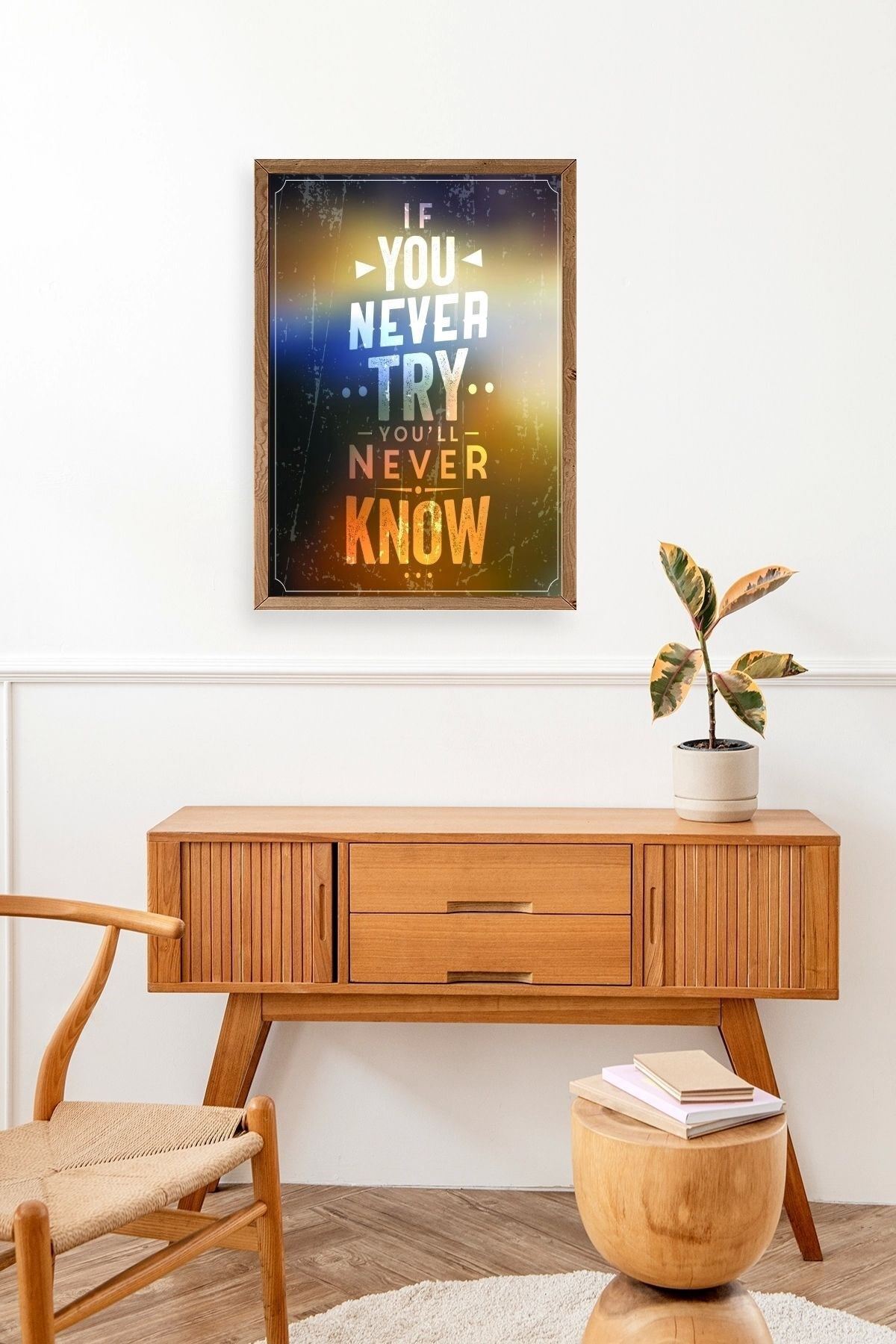 Motto Ahşap Çerçeveli Tablo 17 x 23