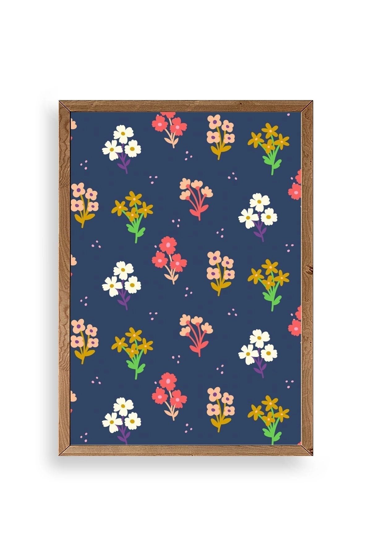 Çiçek Ahşap Çerçeveli Tablo 50 x 70