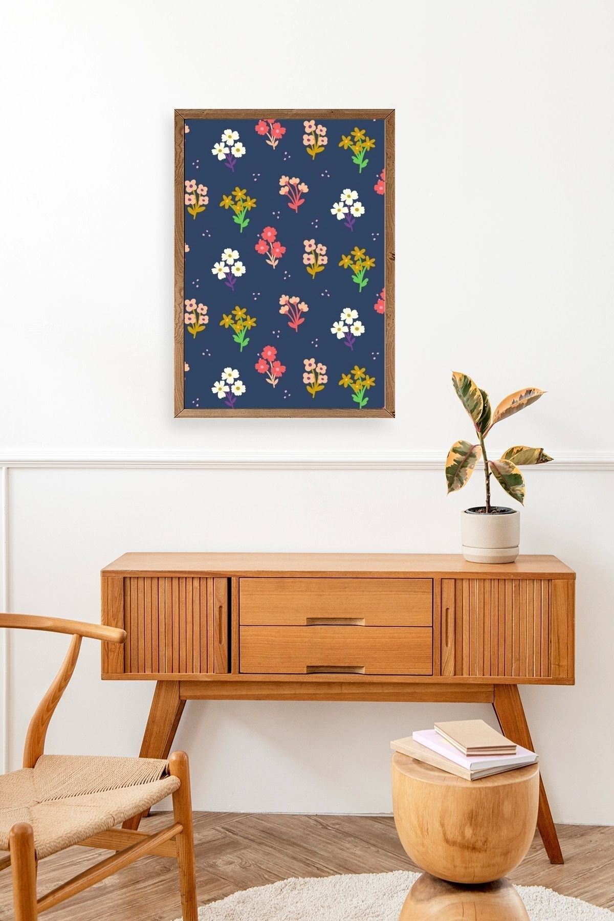 Çiçek Ahşap Çerçeveli Tablo 23 x 30