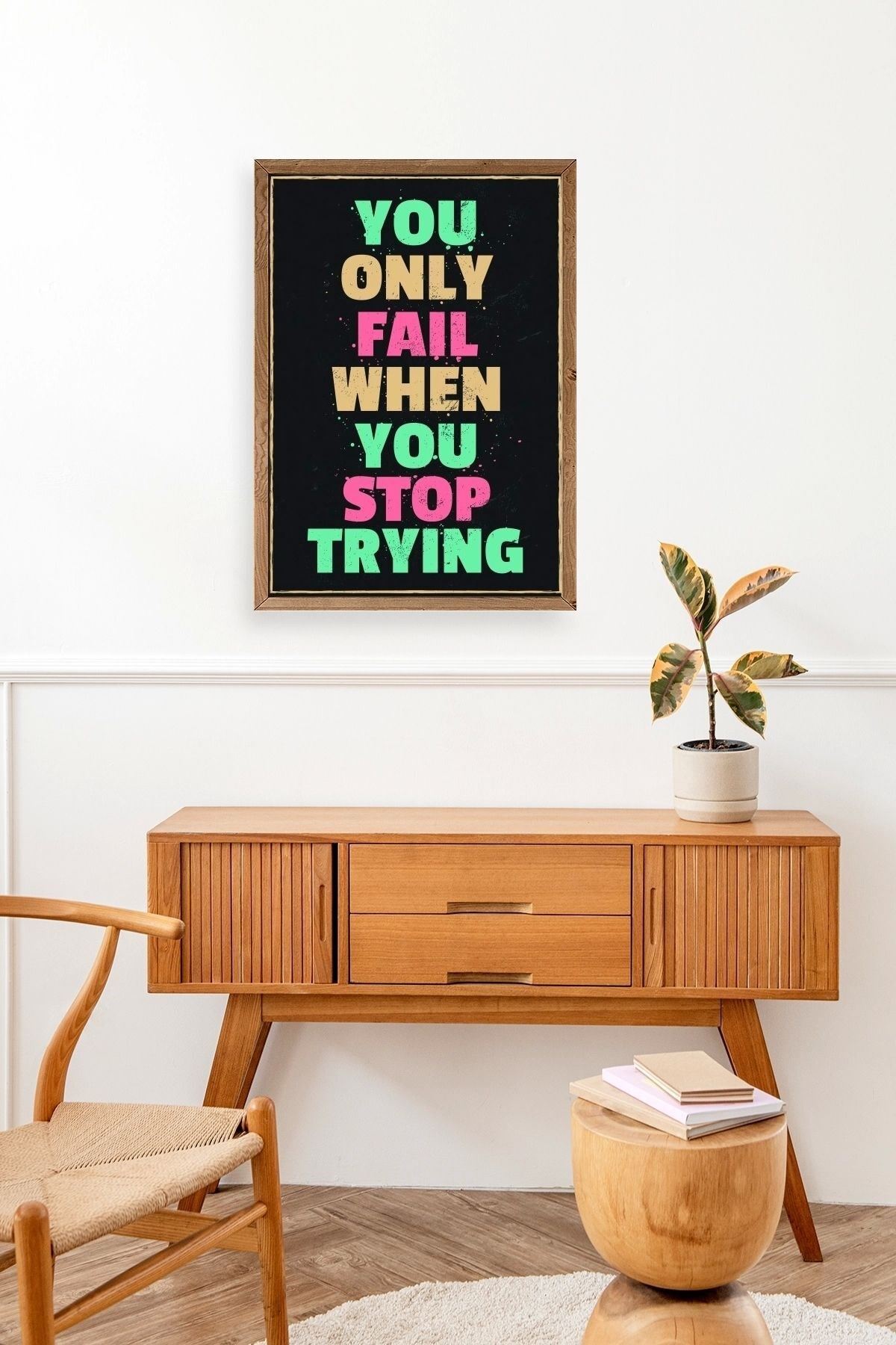 Motto Ahşap Çerçeveli Tablo 30 x 42