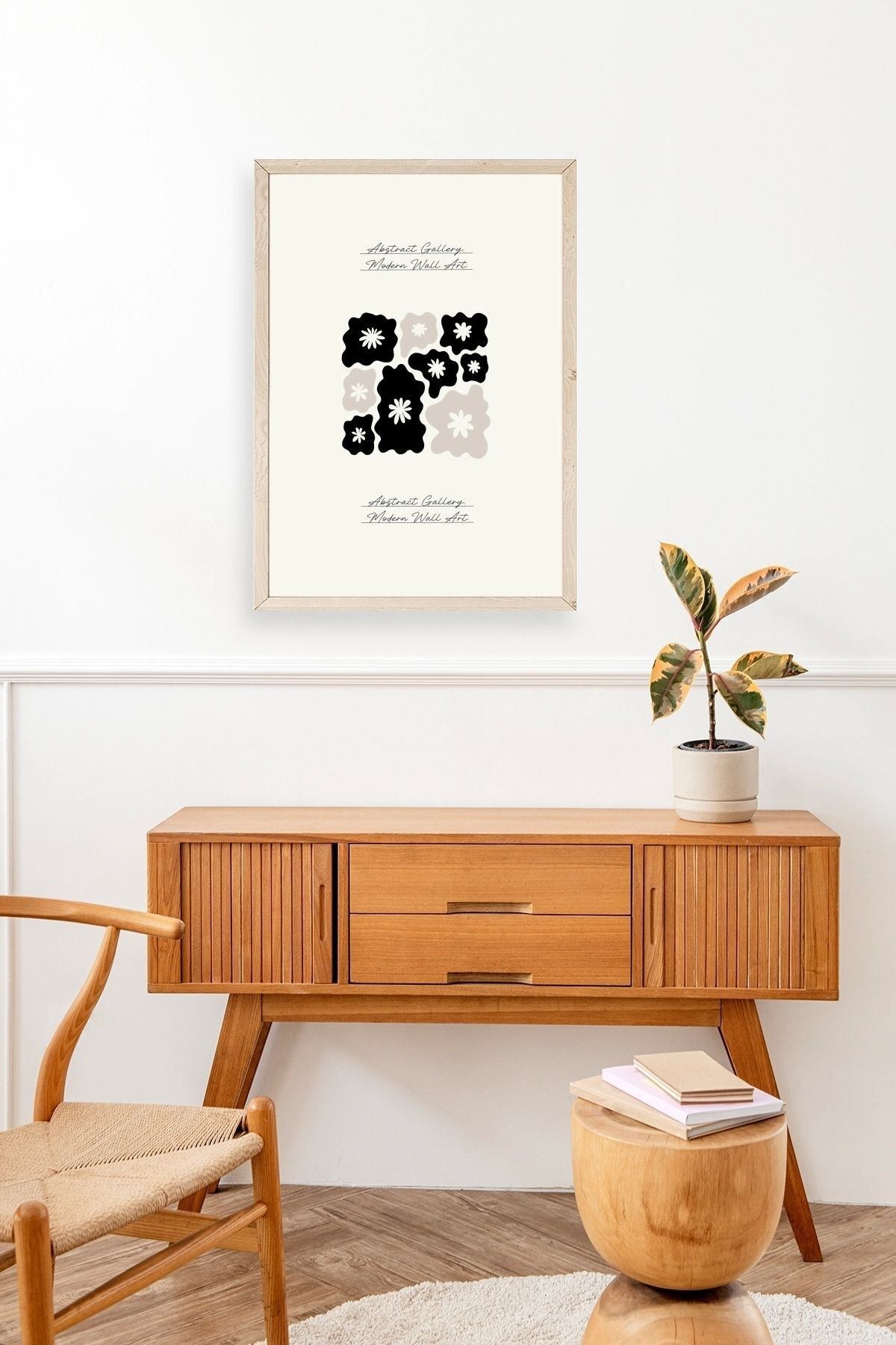 Çiçekler Ahşap Çerçeveli Tablo 50 x 70