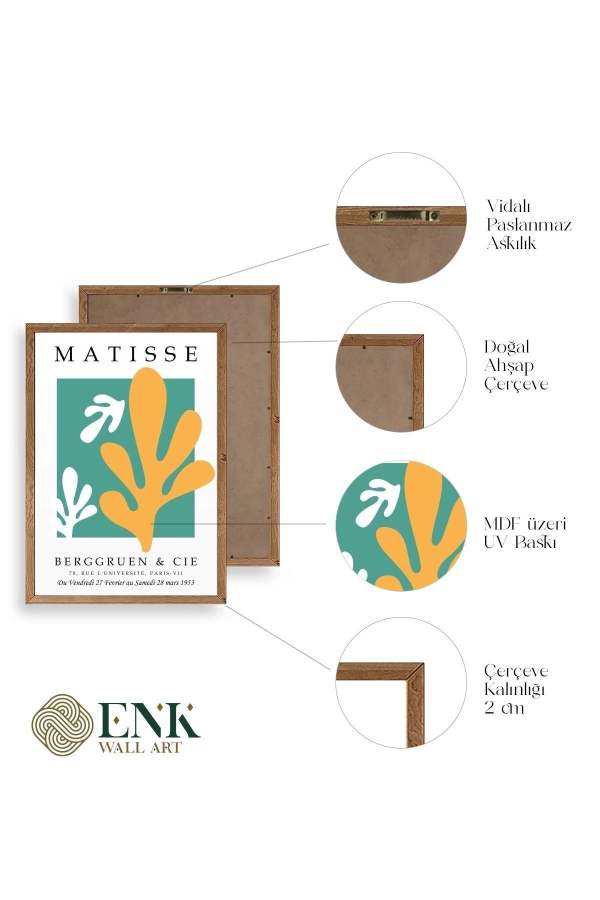 Soyut Ahşap Çerçeveli Tablo 17 x 23