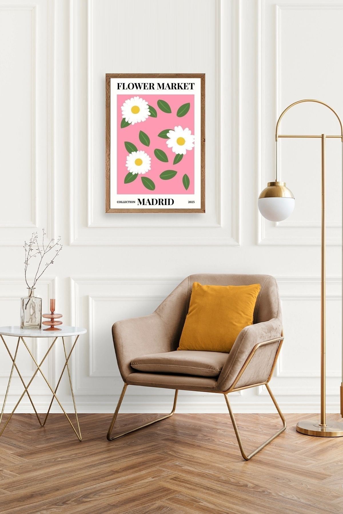 Çiçek Ahşap Çerçeveli Tablo 50 x 70