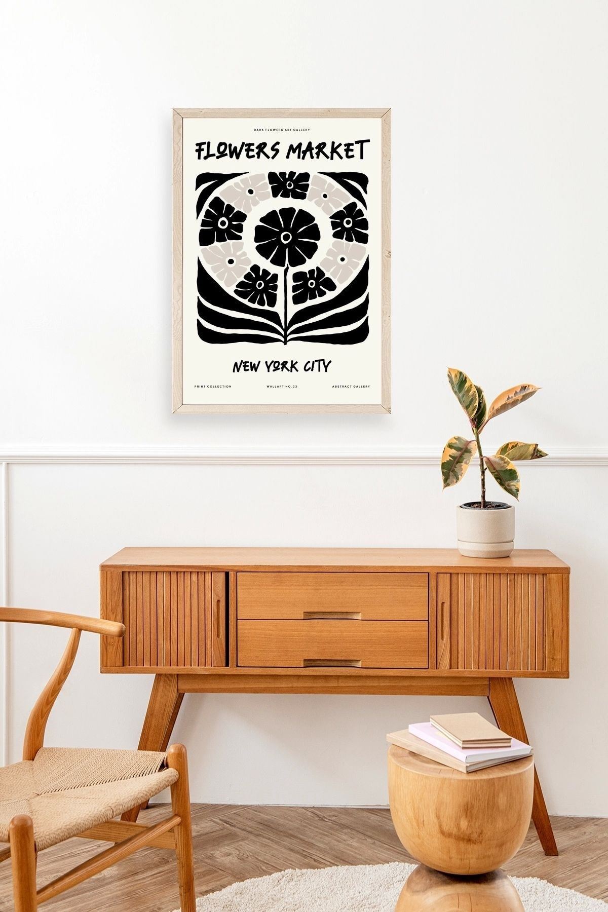 Soyut Ahşap Çerçeveli Tablo 23 x 30