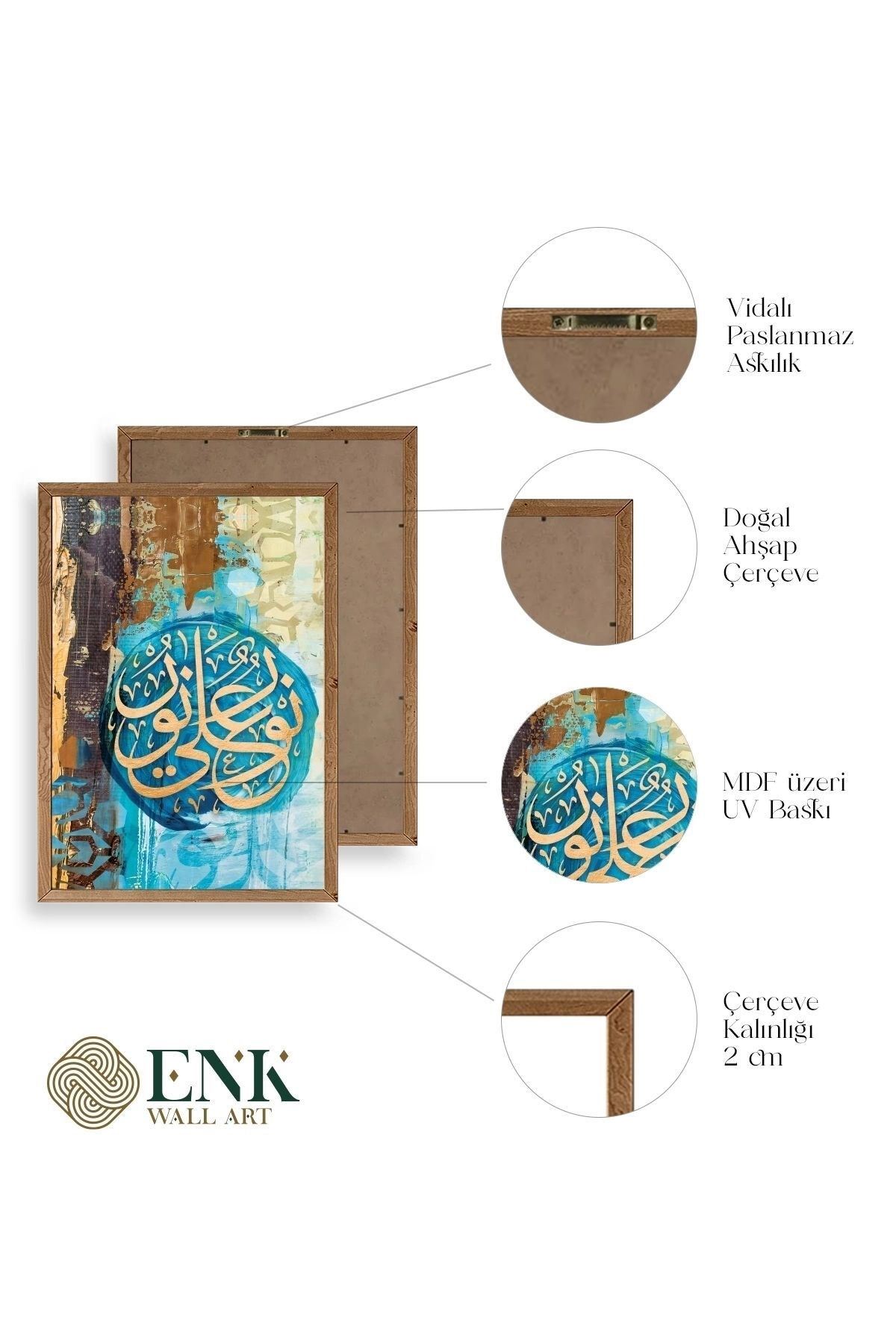 Hat Yazısı Ahşap Çerçeveli Tablo 23 x 30