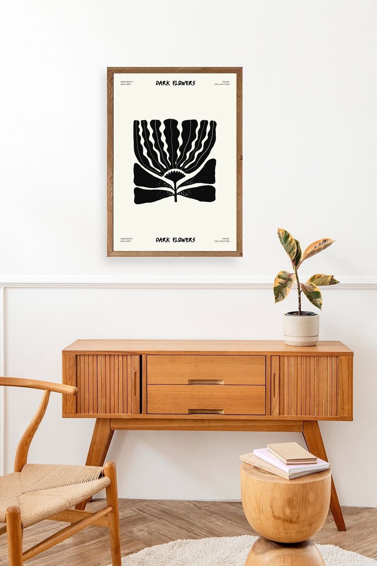 Çiçek Ahşap Çerçeveli Tablo 50 x 70