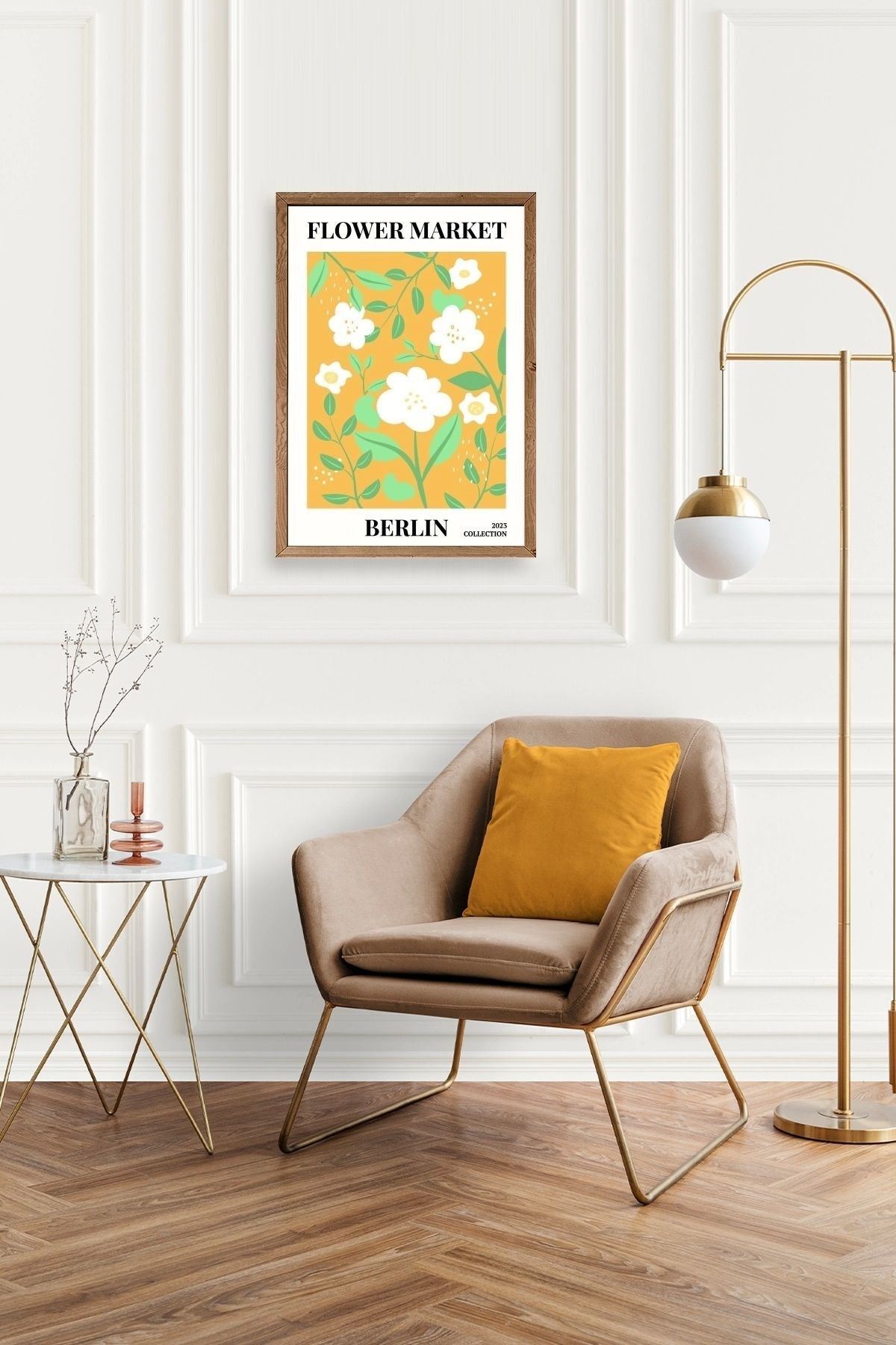 Çiçek Ahşap Çerçeveli Tablo 17 x 23