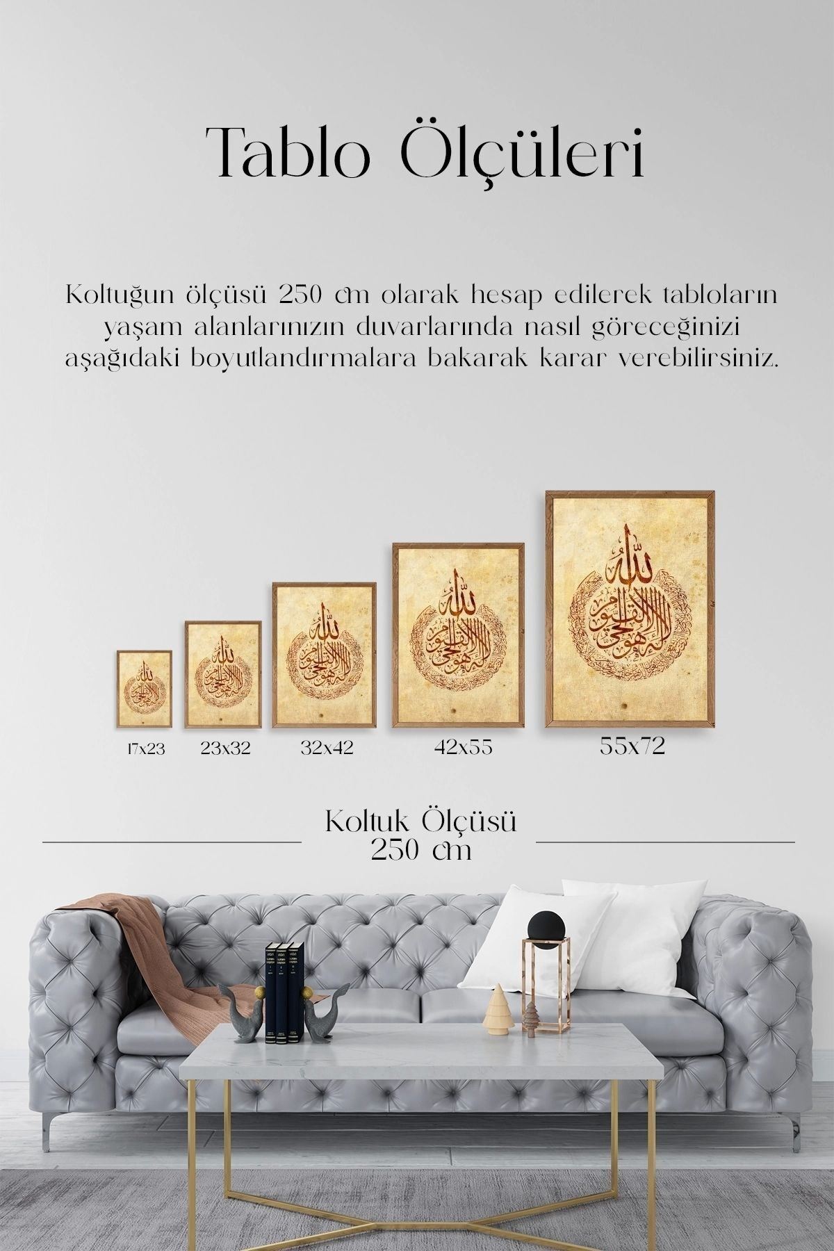 Hat Yazısı Ahşap Çerçeveli Tablo 50 x 70