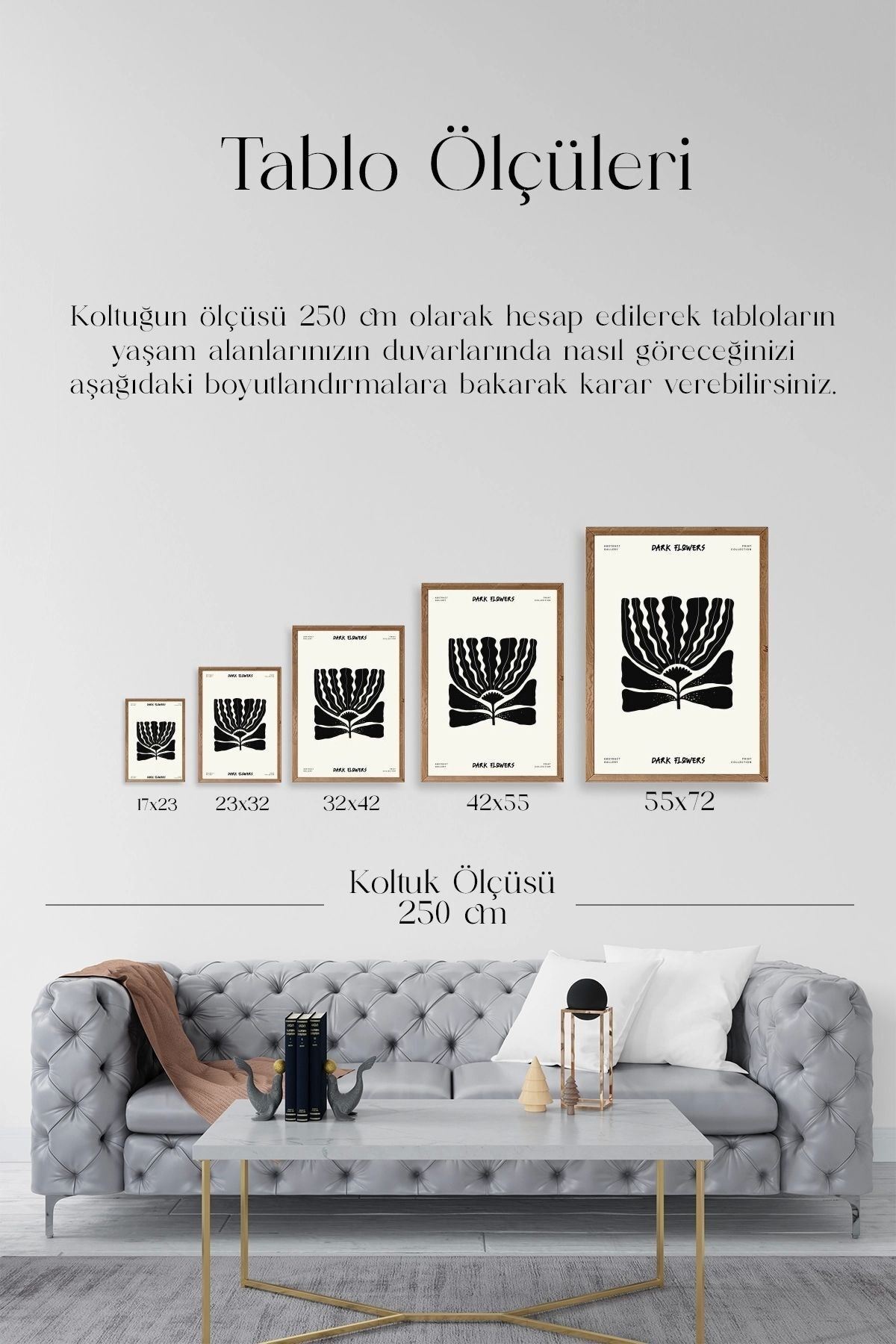 Çiçek Ahşap Çerçeveli Tablo 50 x 70