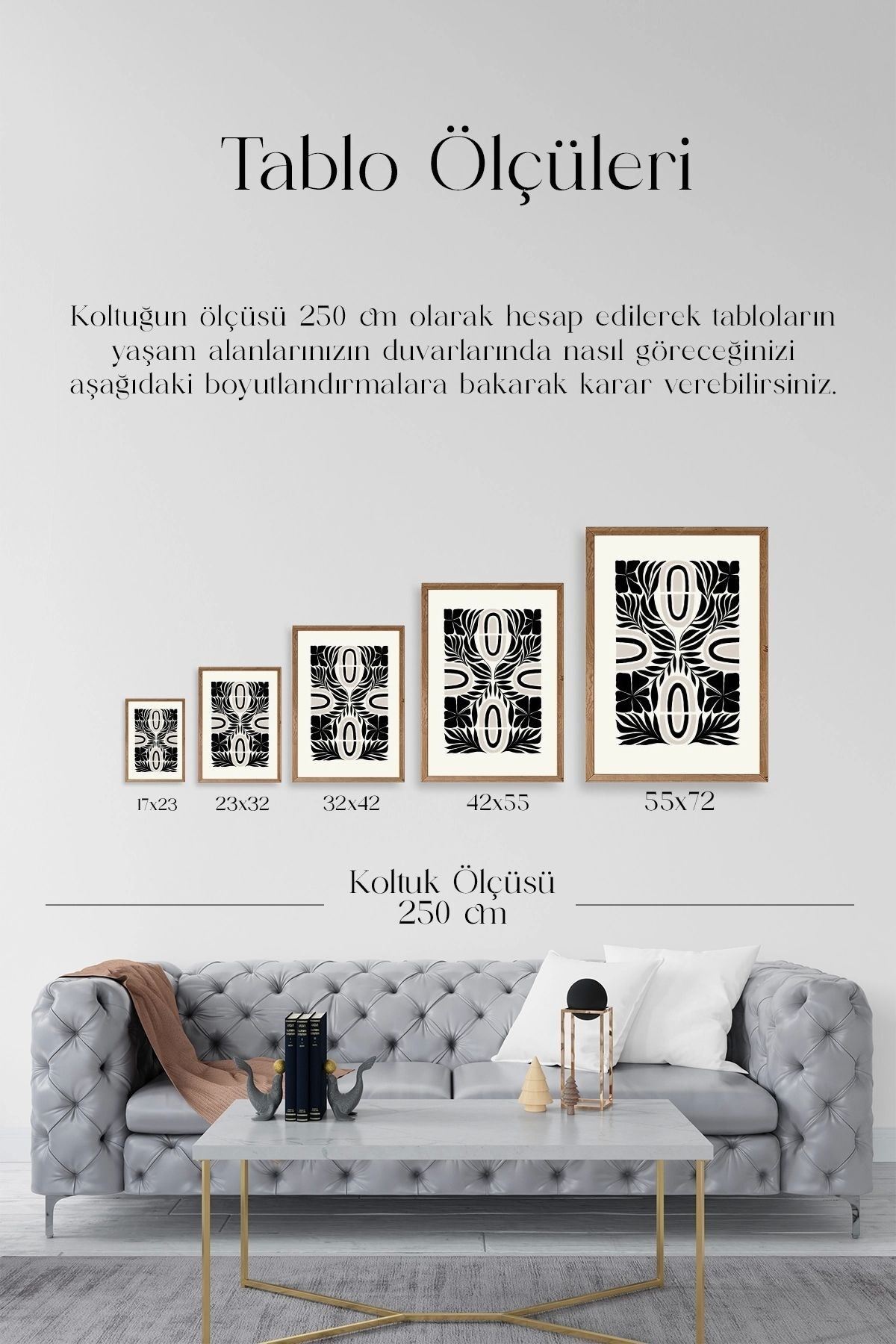 Soyut Ahşap Çerçeveli Tablo 17 x 23
