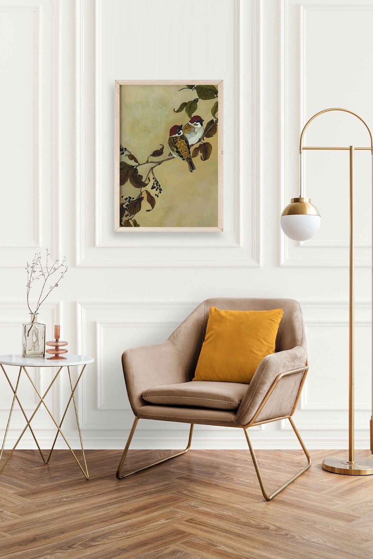 Kuş Ahşap Çerçeveli Tablo 50 x 70