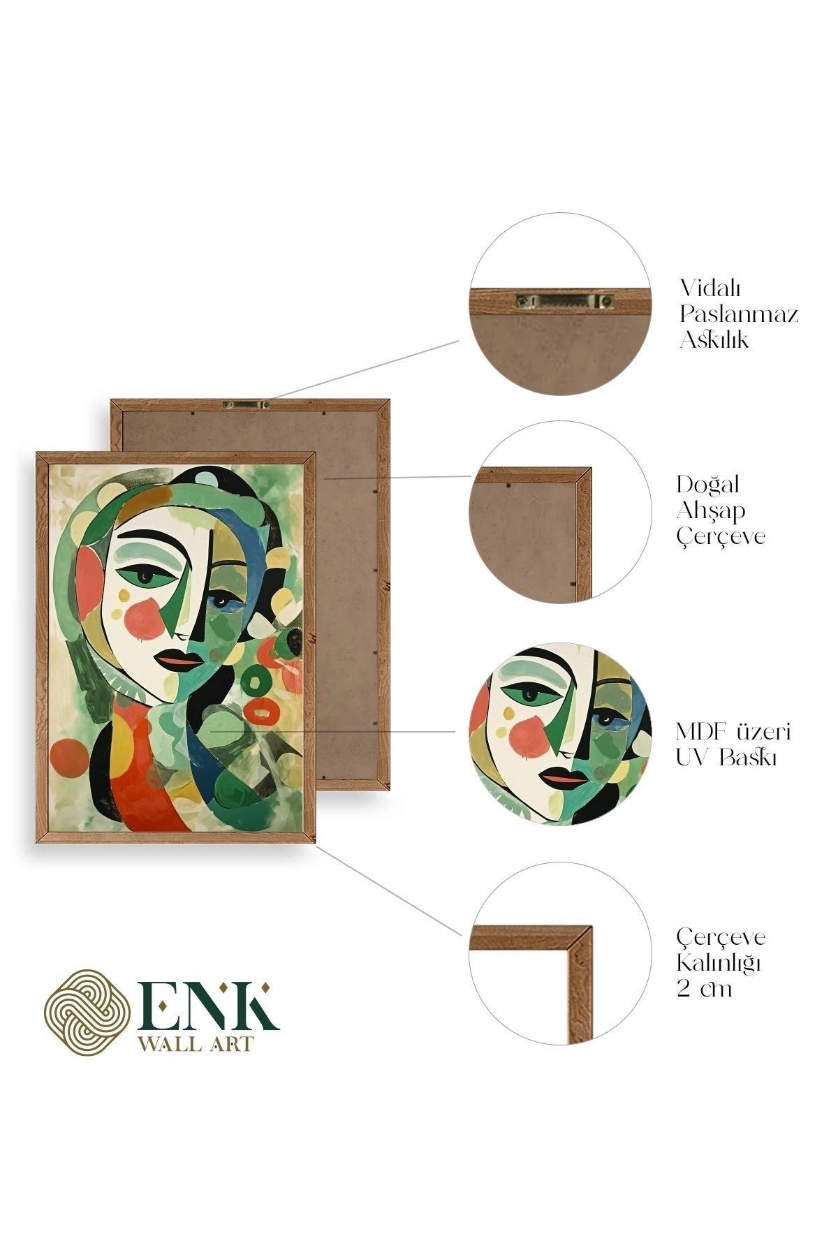 Soyut Kadın Ahşap Çerçeveli Tablo 23 x 30